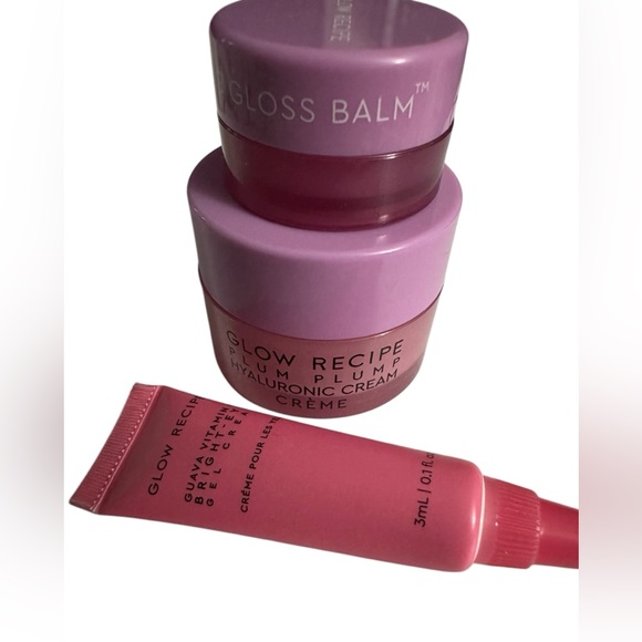 Bundle Minis Glow Recipe Plum Plump Gloss Balm, Cream & Eye Gel all New - Picture 1 of 6